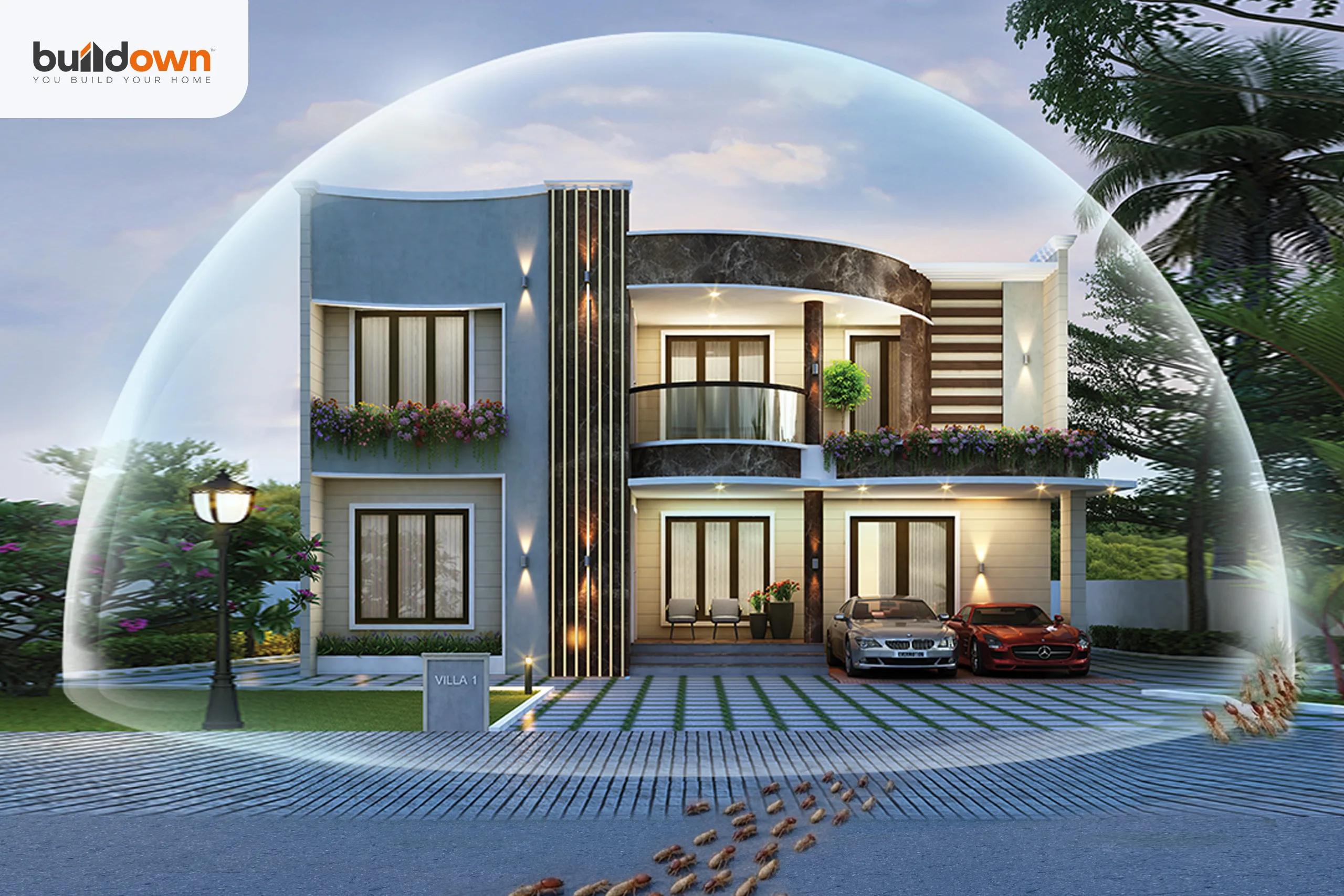 Anti termite treatment protecting homes from termite damage in Kochi villas by Buildown Developers